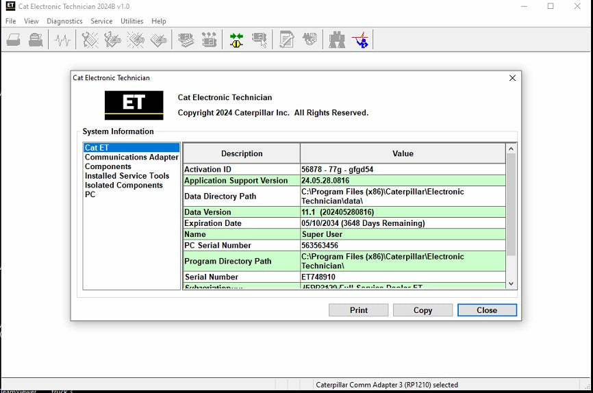 CAT ET 2025B FULL SERVICE DEALER + FACTORY PASSWORD + FLASH FILES