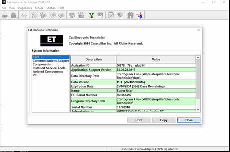 CAT ET 2025B FULL SERVICE DEALER + FACTORY PASSWORD + FLASH FILES