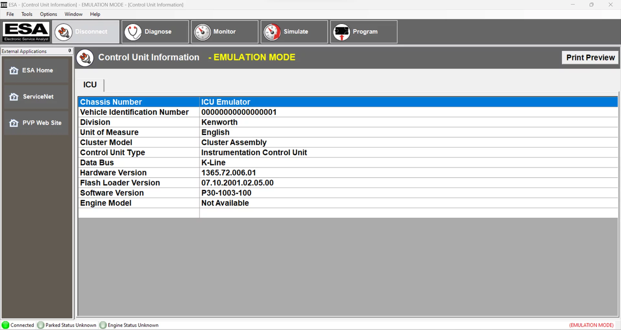 Paccar ESA 5.7.0 (Kenworth & Peterbilt) SW Programming Files 02.2025