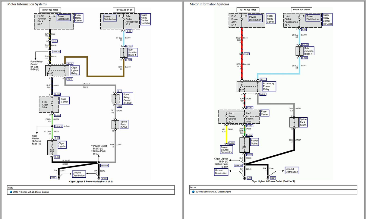 ISUZU Truck 2.45 GB PDF Collection Wiring Diagram