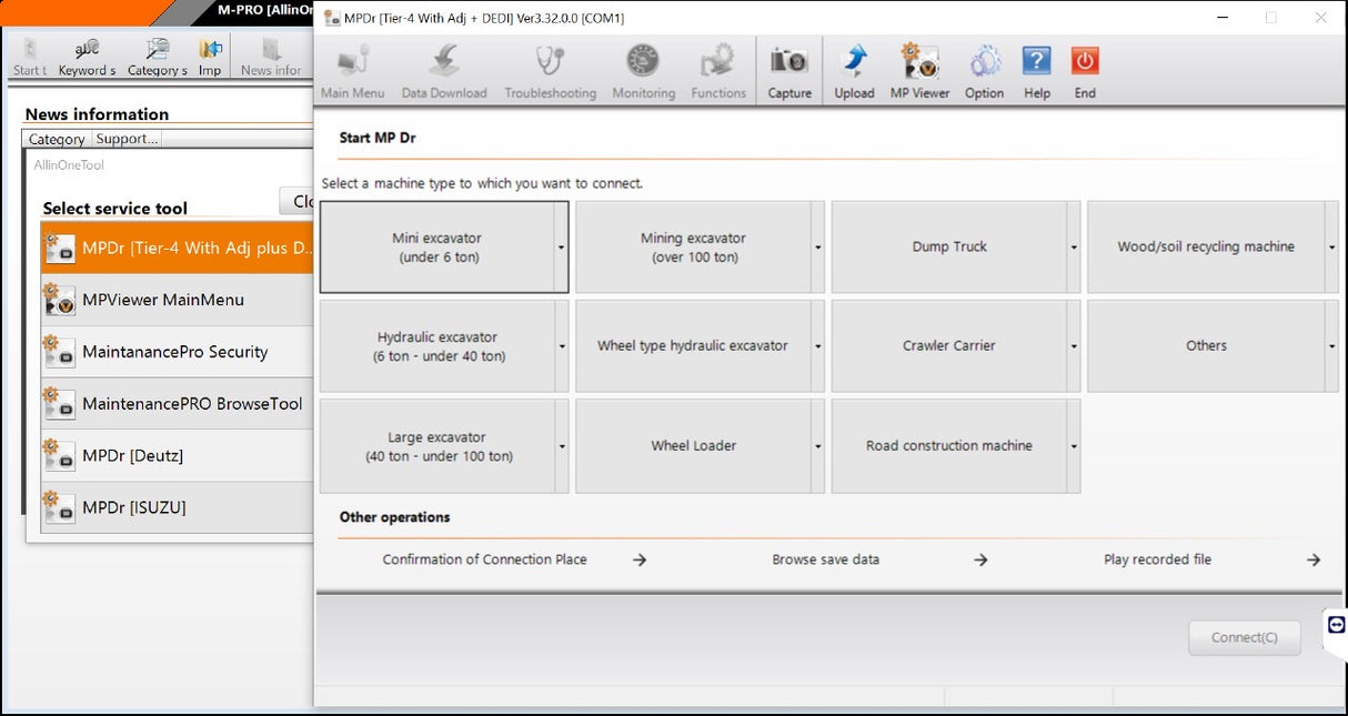 HITACHI "EXTENDED" AIOTOOL 3.13 + MPDR 3.32 + MPSecurity + MPDR DEUTZ/ISUZU/TOYOTA/YANMAR EDITIONS