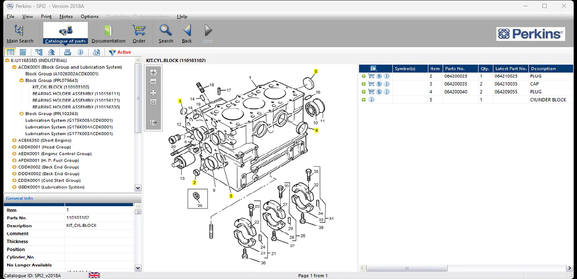 Perkins SPI2 2018A ( Parts & Service)