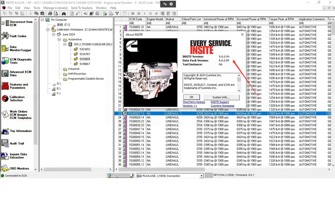 CUMMINS INSITE 9.0 PRO + FLEET CALS + ZAP IT + INCAL ONLINE 2024