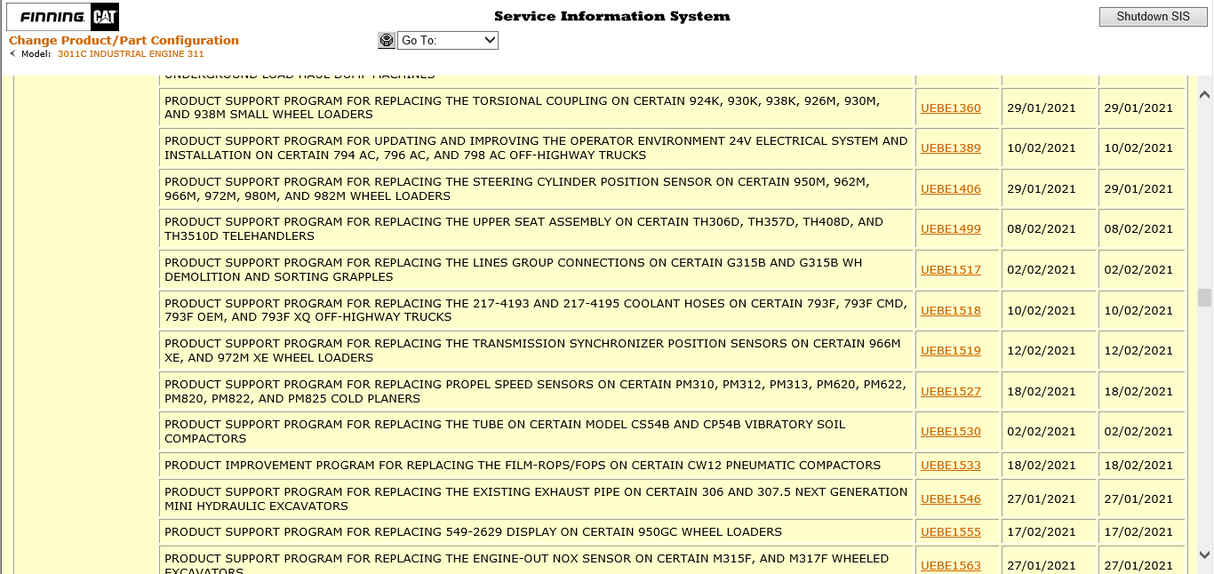 Caterpillar SIS Software