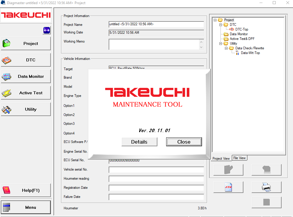 Takeuchi Diagmaster 2022 Level 6