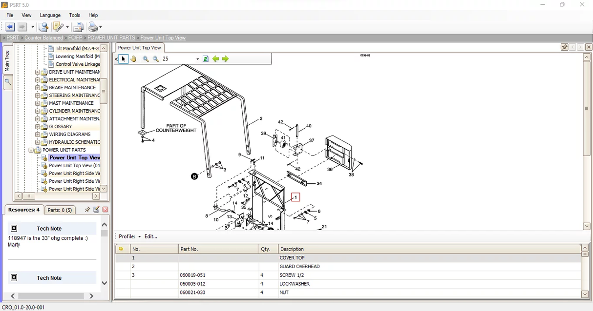 Crown Forklift Parts and Service Resource Tool V5 06.2017