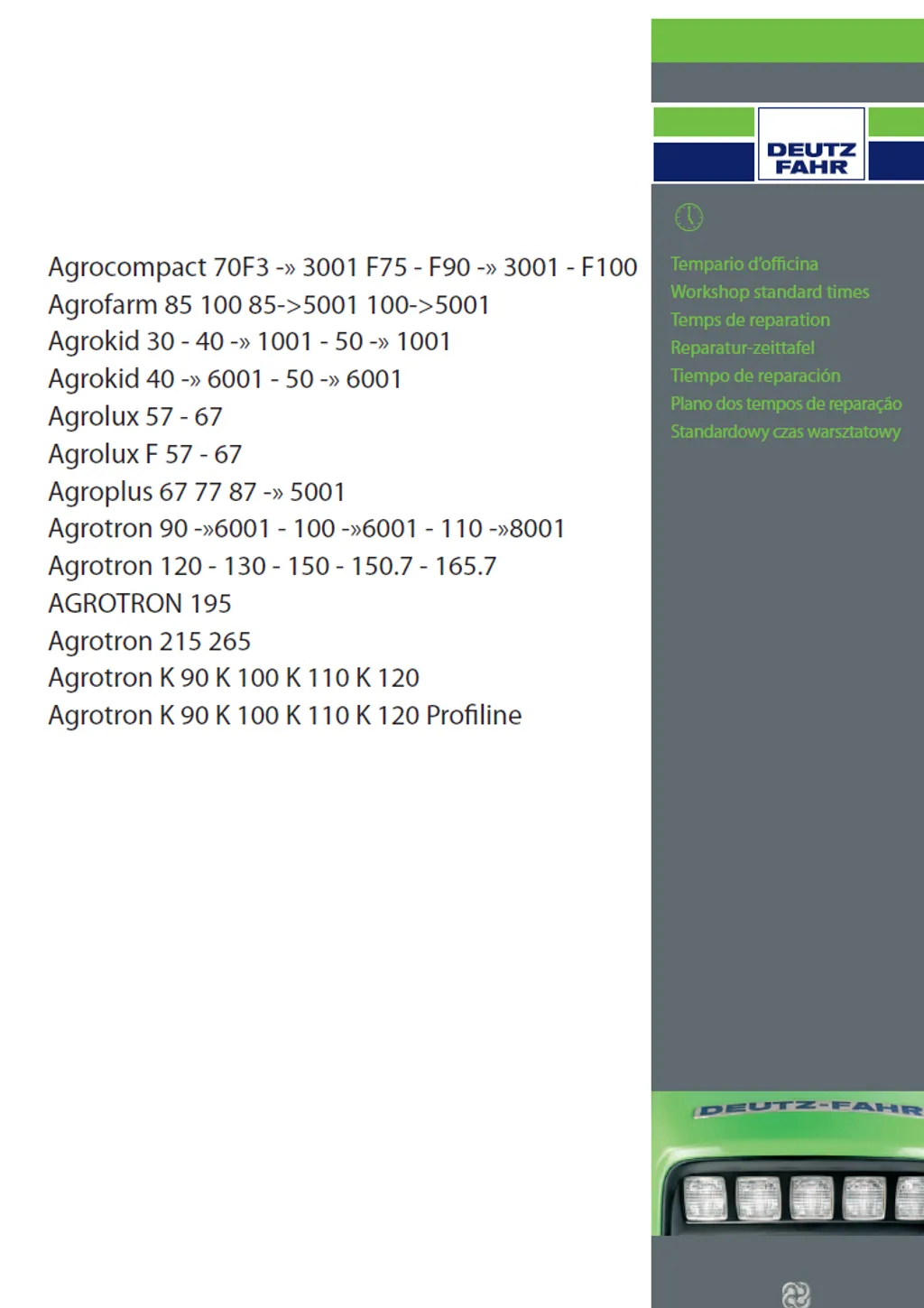 DEUTZ FAHR SERVICE MANUALS