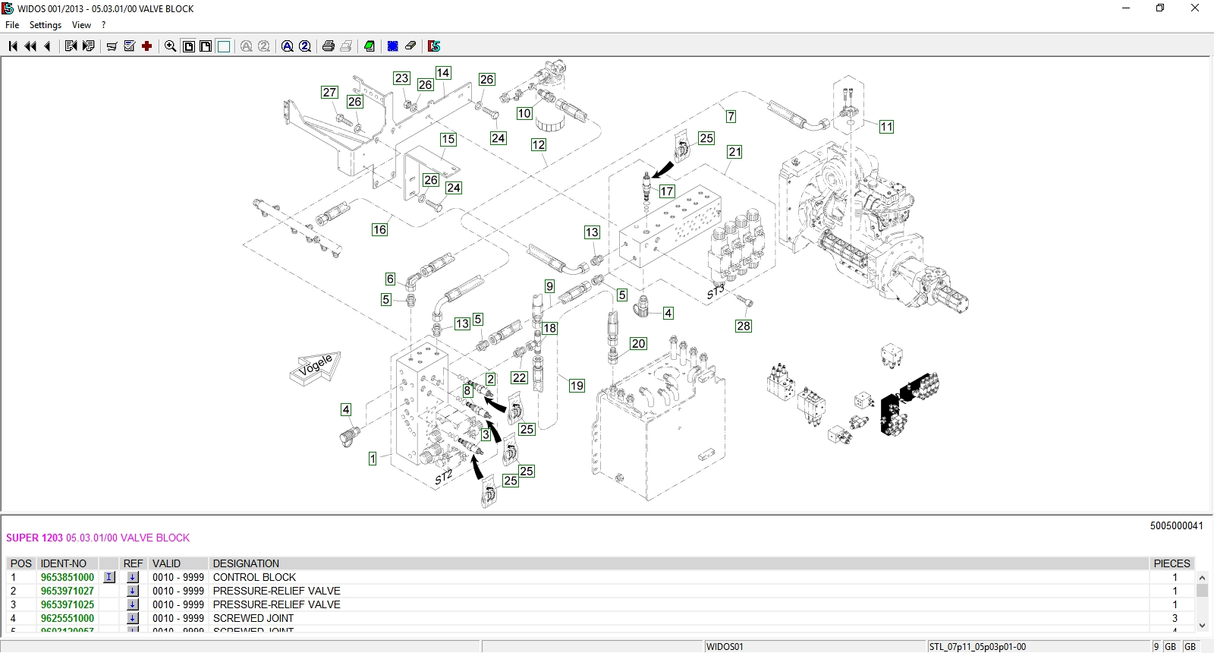 Wirtgen WIDOS Spare Parts Catalog [01.2013]