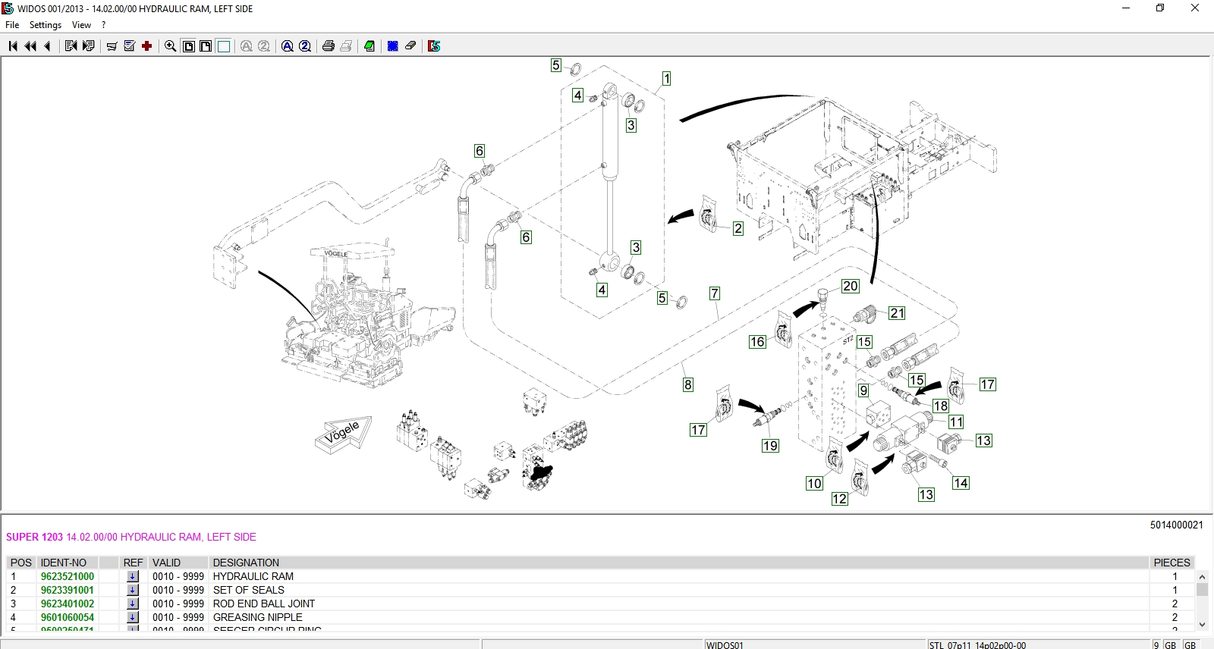 Wirtgen WIDOS Spare Parts Catalog [01.2013]