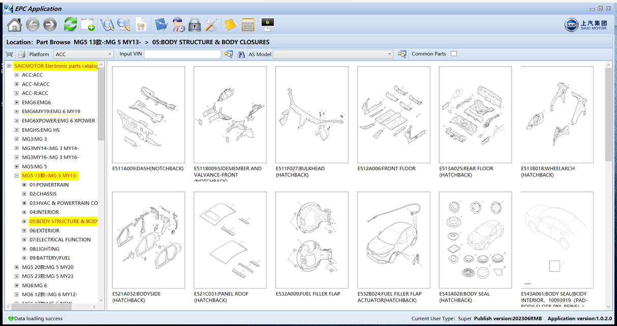 SAIC MOTOR EPC SYSTEM 1.0.2.0 [2023.06]