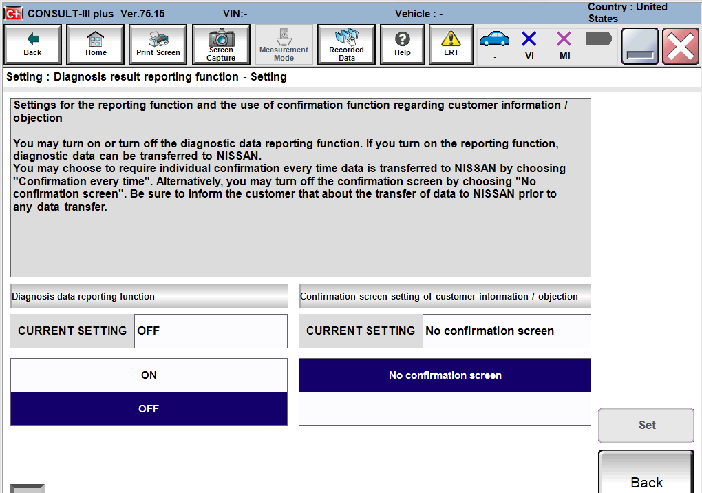 NISSAN CONSULT III PLUS 75.15 – PROGRAMMING DATA 75.10