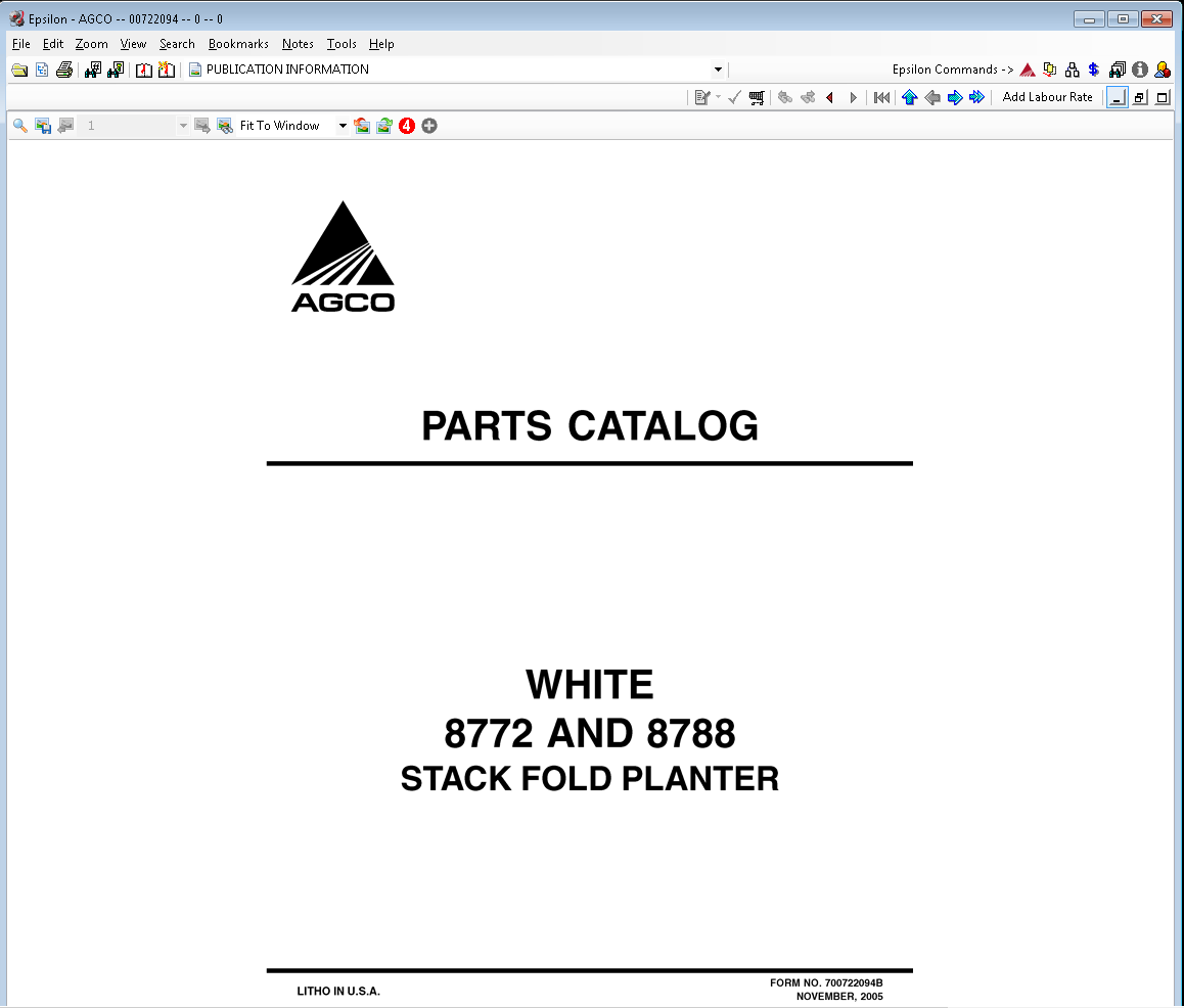 White Planters Epsilon [02.2021] Parts Books & Workshop Service Manuals