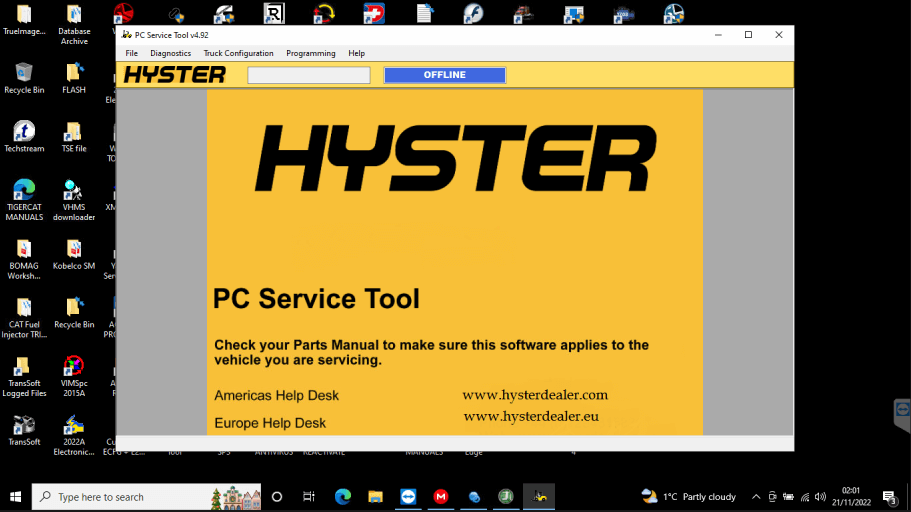 Hyster PC Service Tool v4.97