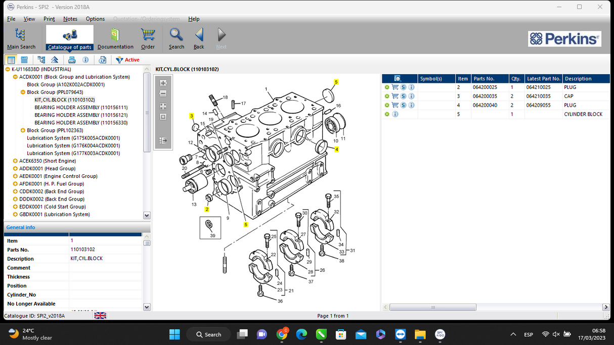 Perkins SPI2 2018A ( Parts & Service)