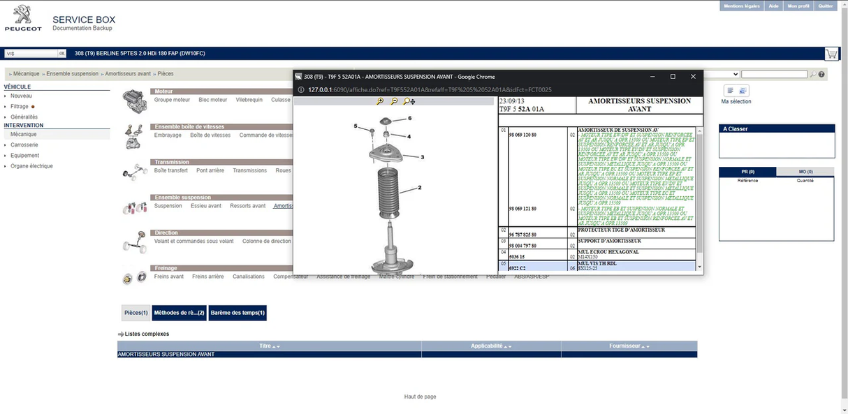 PEUGEOT SERVICE BOX DOCUMENTATION BACKUP 2013