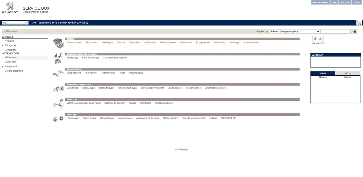 PEUGEOT SERVICE BOX DOCUMENTATION BACKUP 2013